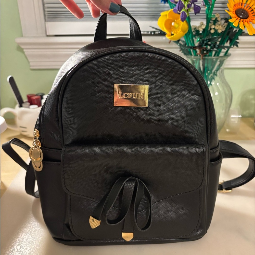 Black Mini Backpack Purse for Women